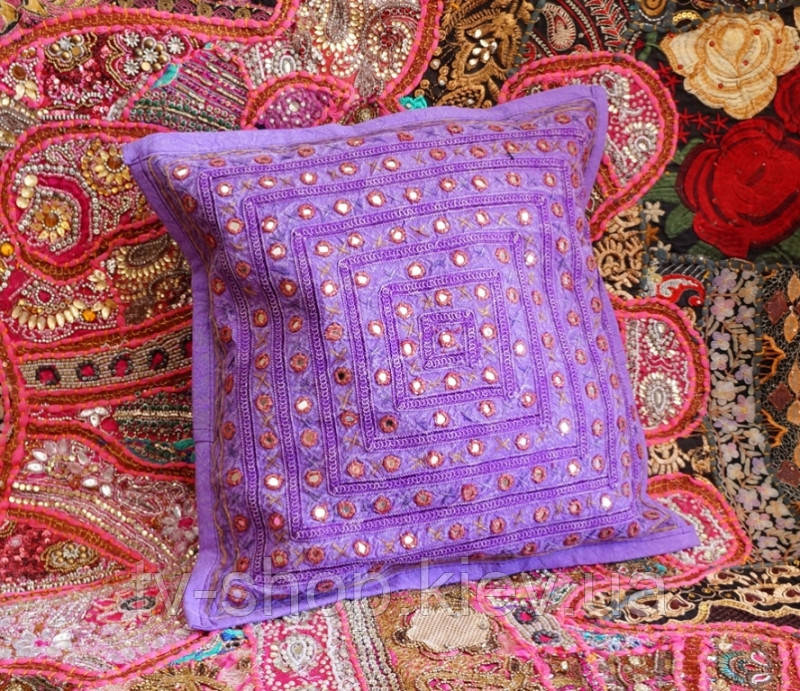 Індійська наволочка Бузкова, фото 1