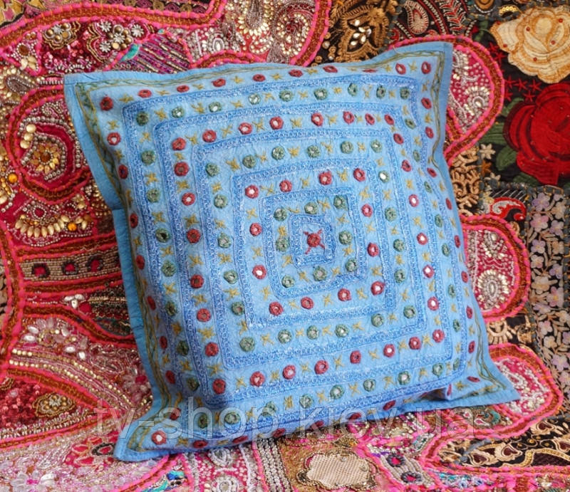 Індійська наволочка Синя, фото 1