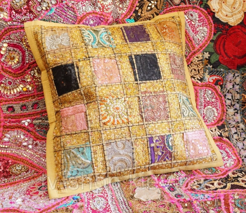 Індійська наволочка Оливкова, фото 1