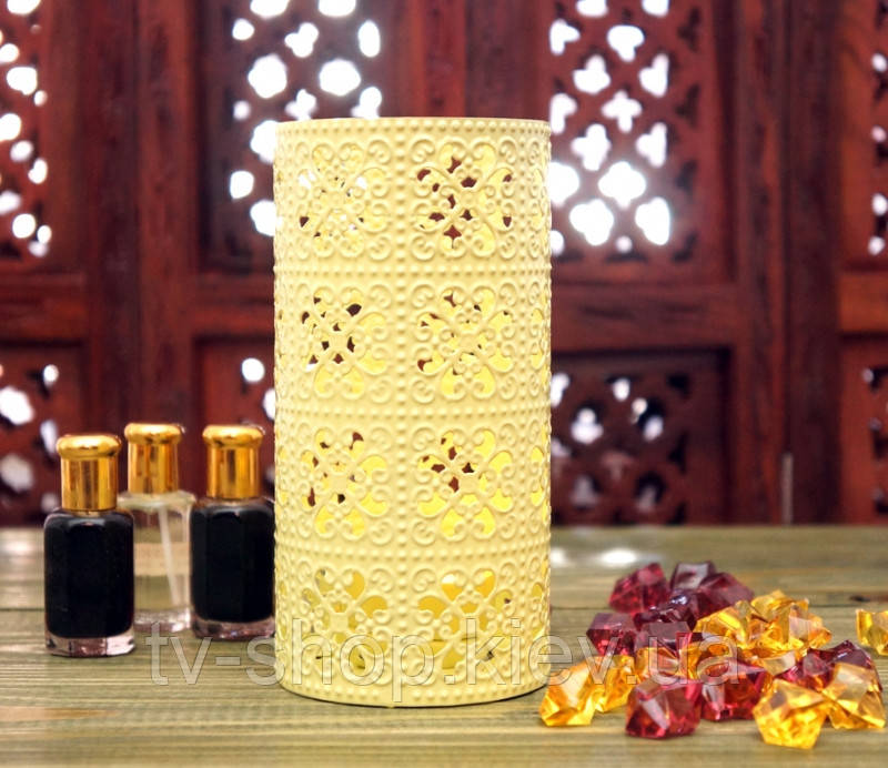 Підсвічник металевий з емаллю Жовтий, фото 1