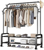 Стійка-вішалка для одягу та взуття подвійна 110x57x150 см