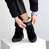 Дизайнерські зимові чорні високі черевики натуральна замша, фото 5