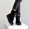 Дизайнерські зимові чорні високі черевики натуральна замша, фото 8
