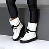 Дизайнерські зимові білі високі черевики натуральна шкіра флотар, фото 2