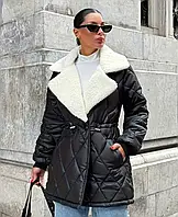 Жіноча тепла куртка 42-46 48-52 чорна