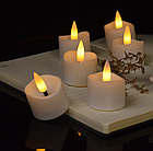 Деокративні Led свічки на батарейках упаковка 24 шт., біле тепле світло, Штучні світлодіодні свічки, фото 2