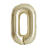 Кулька цифра 0 фольгована 40 дюймів шампань