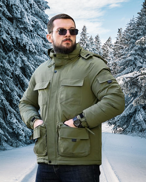 Зимова чоловіча куртка LUX Grey | Тепла водостійка куртка Slimtex до –20°C