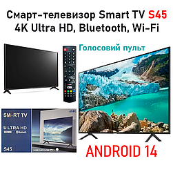 Смарт-телевізор Smart TV SX45HW (43 дюйми) з Android 14, Wi-Fi та голосовим пультом