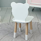 Дитячий стільчик ведмедик 26.5х26х25см, стілець для дітей, білий, фото 2