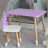 Дитячий дерев'яний стільчик принцеса 26.5х26х25см, стілець для дитини, білий, фото 6