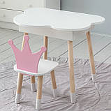 Дитячий дерев'яний стільчик принцеса 26.5х26х25см, стілець для дитини, білий, фото 8