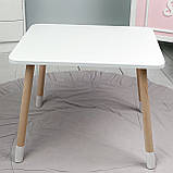 Дитячий прямокутний столик 46х60х45, стіл у дитячу від 1 року, білий, фото 2