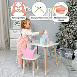 Дитячий прямокутний столик 46х60х45, стіл для дитячої кімнати, рожевий, фото 5