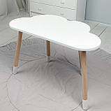 Дитячий столик хмаринка 46х70х40, стіл від 1 року для дитини, білий, фото 2
