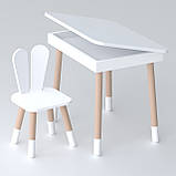 Дитячий стільчик вушка зайчика 26.5х26х25 см, стілець у дитячу кімнату до 7 років, білий, фото 6