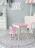 Дитячий стіл хмаринка з нішею 54х68х50, столик трюмо з відкидним верхом, рожевий, фото 8