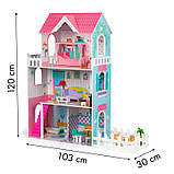 Дерев'яний ляльковий будиночок для Барбі AVKO Вілла Севілья + меблі, фото 10