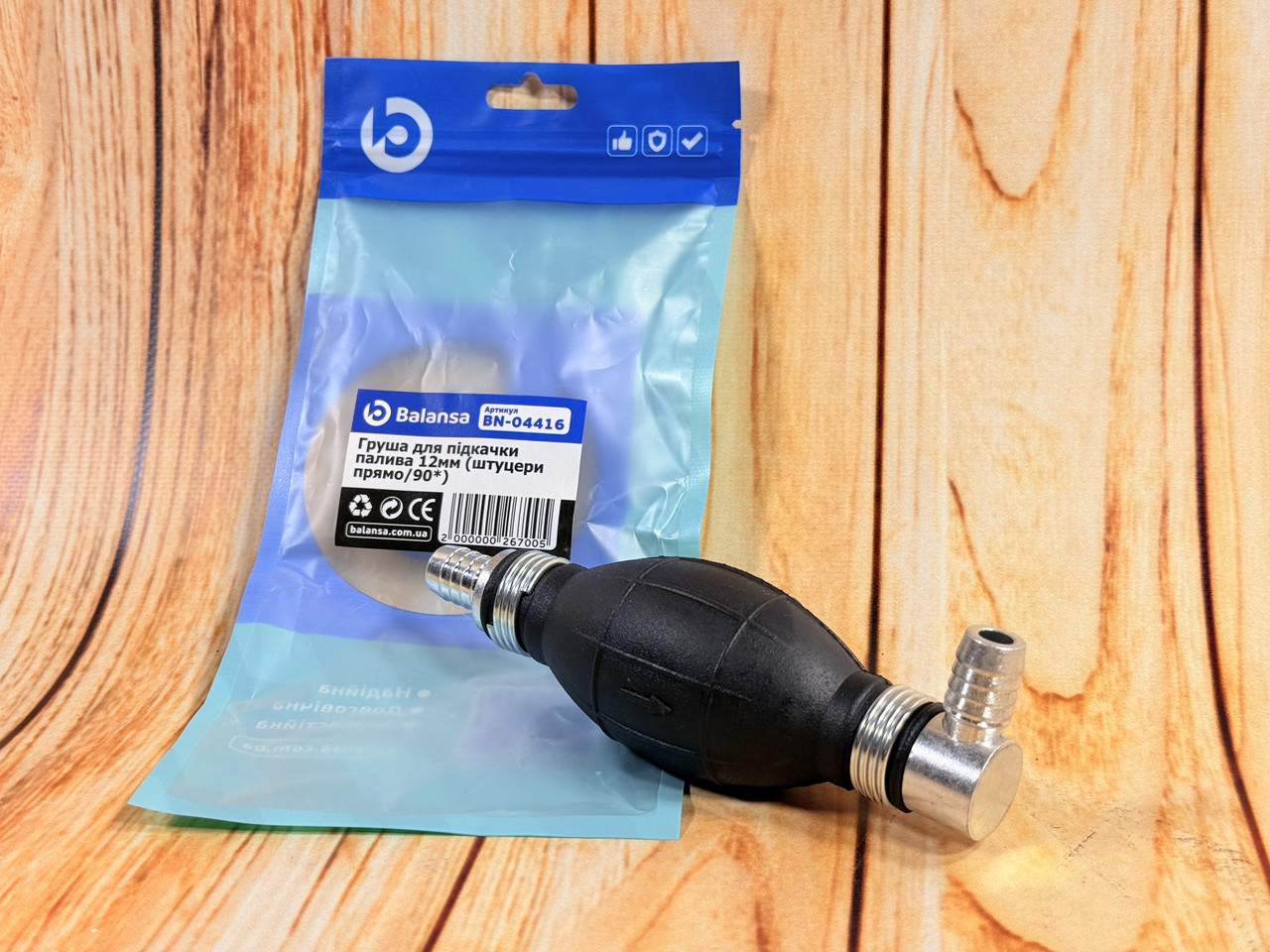 Груша для підкачування палива 10 мм (штуцера прямо/90°) Balansa BN-04412, фото 1