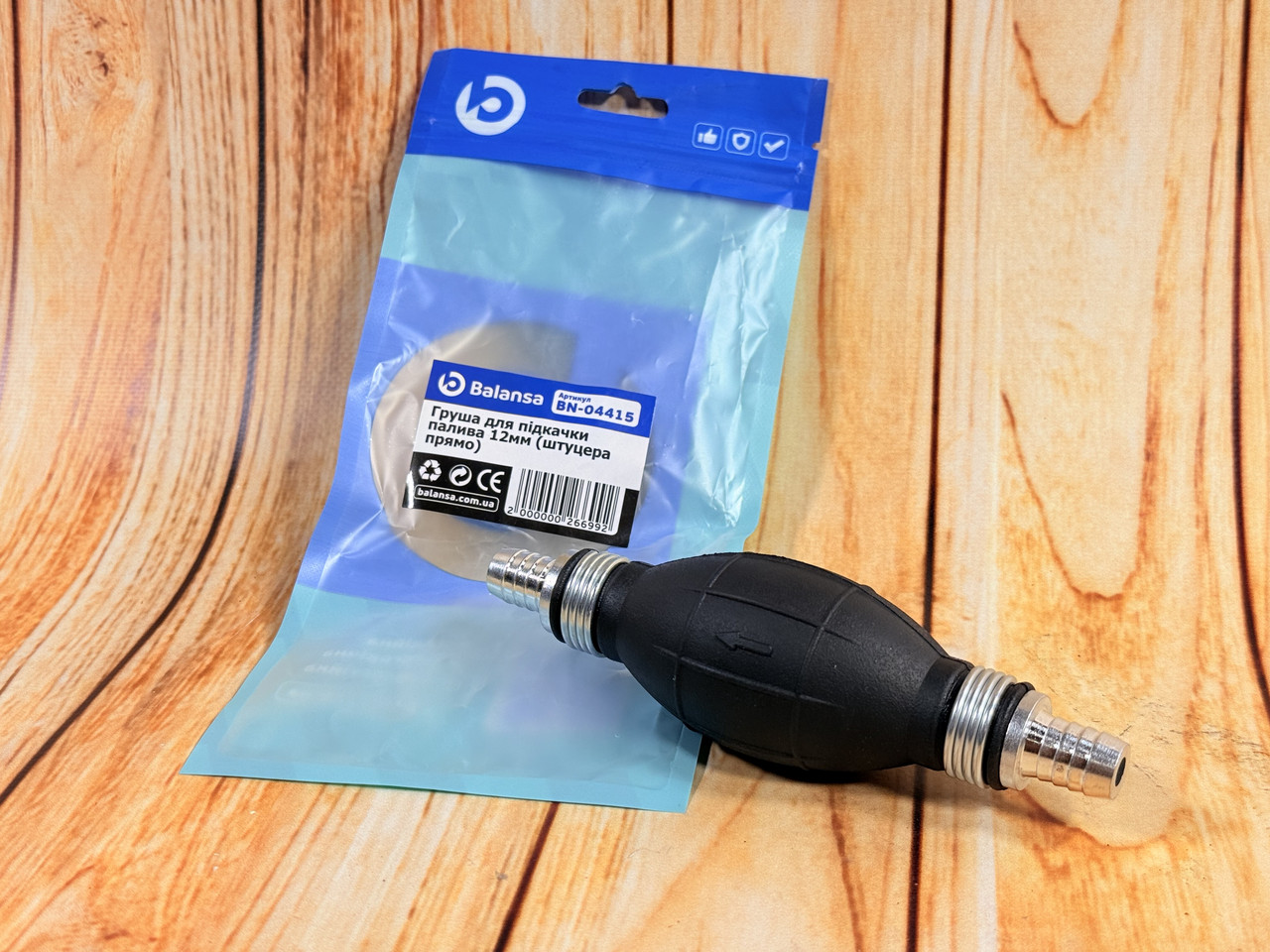 Груша для підкачування палива 12мм (штуцера прямо) Balansa BN-04415, фото 1