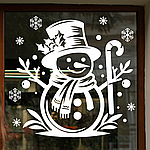 Новорічні наклейки на вікно Сніговик у капелюсі Сніжинки Happy Pocket Набір S 010M (HP-153S-010M)