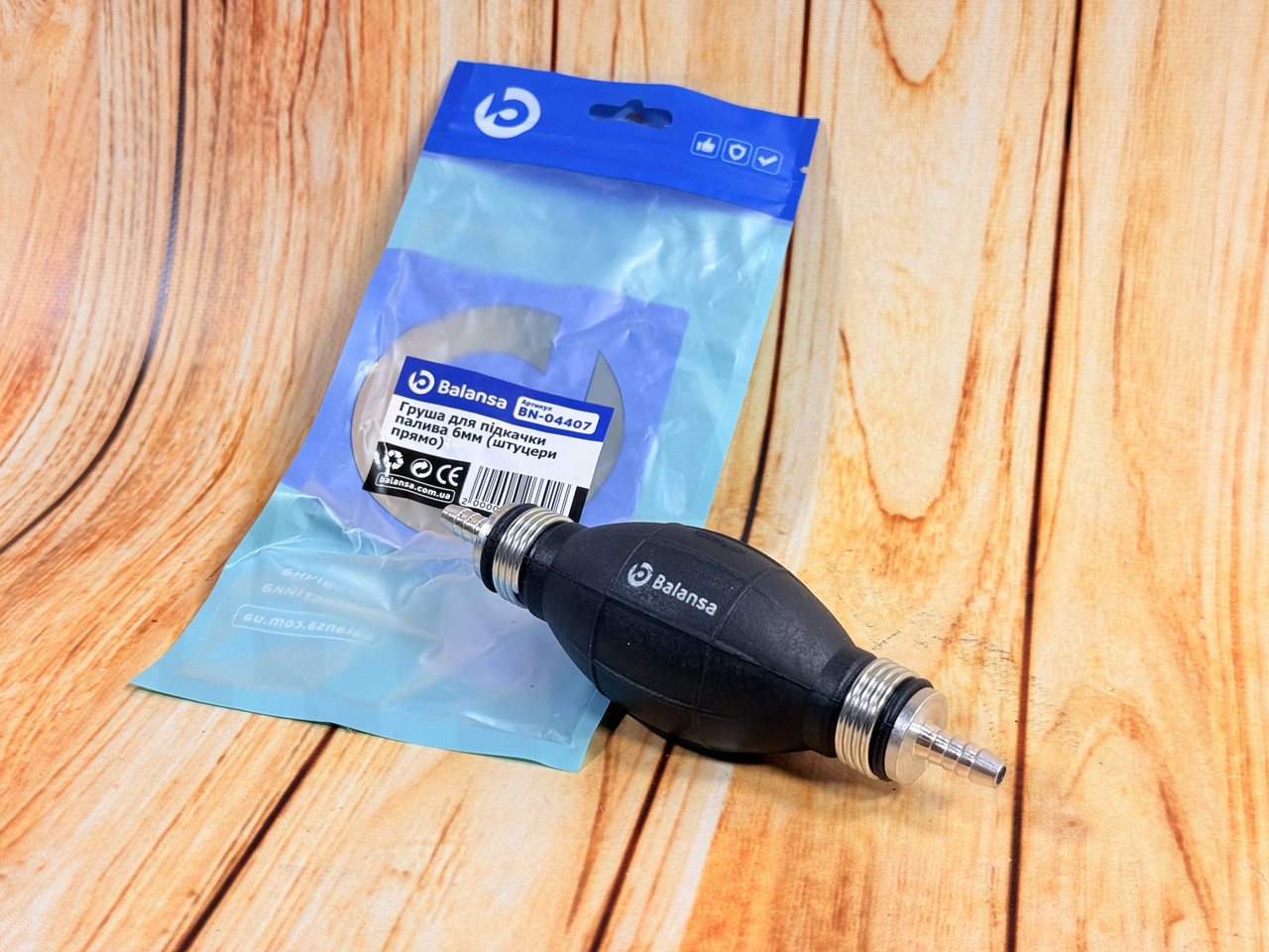 Груша для підкачування палива 6 мм (штуцера прямо) Balansa BN-04412, фото 1