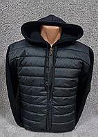 Кофта чоловічий толстовка зимова тепла на флісі з вшитим капюшоном чорна