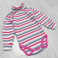 80 8-10 міс (24) теплий боді гольф водолазка з горлом для дівчинки з начосом флісом утеплений 8136 РЗВ