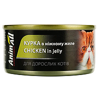 Корм для котів ANIMALL курка в ніжному желе 85 г