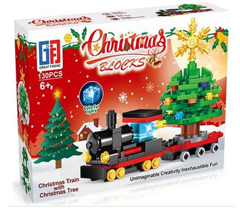 Конструктор 130 деталей "Новорічний поїзд з ялинкою" 123-658 G-Rich