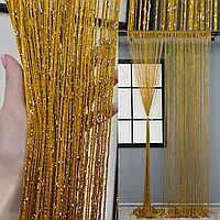 Штори нитки Дощ Venera Однотонні з люрексом 300 х 300 см Гірчичні