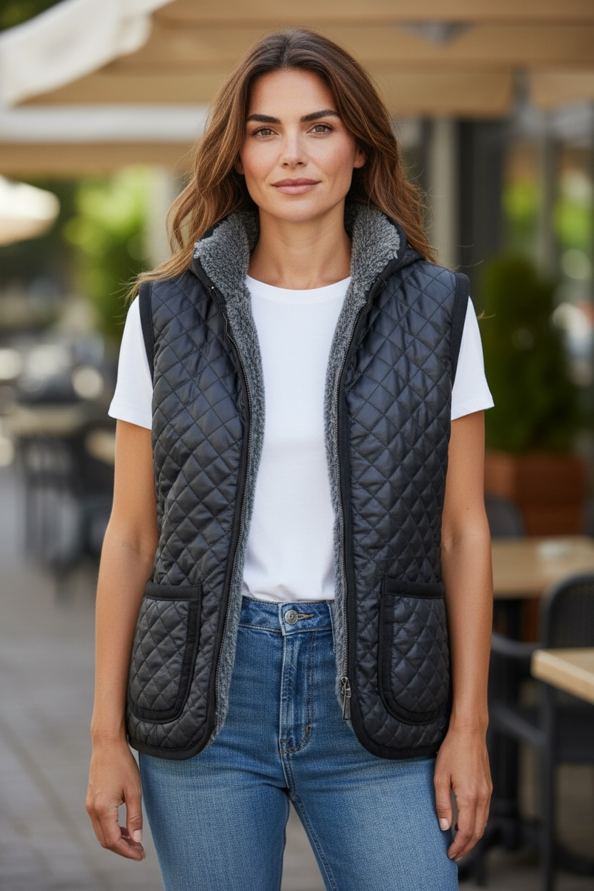 095 Безрукавка на овчині з коміром, фото 1