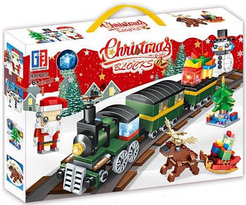 Конструктор 490 деталей "Потяг, Д.Мороз, сніговик, ялинка, олень" 123-507 G-Rich