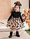 Святкова сукня для дівчинки Чорна квітка в нюдових кольорах 5-6 років (110-116) - фото 1 - id-p2813762126