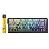 Ігрова Клавіатура ATTACK SHARK X68 HE Black Grey Магнітні світчі. Дротова 8000Hz/s. RGB Підсвічування, 68 keys, Switch 0.1mm.