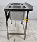 Мийка двохсекційна з нержавіючої сталі, 1000х600х850 мм., Б/у, фото 3