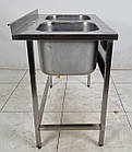 Мийка двохсекційна з нержавіючої сталі, 1000х600х850 мм., Б/у, фото 6