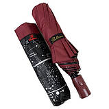 Парасолька жіноча напівавтомат Bellissimo M19302 Зоряна небо 10 спиць Бордова, фото 4