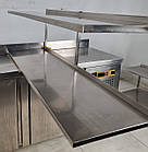 Полиця з нержавіючої сталі 2-рівнева 140х40 см., Б/у, фото 4