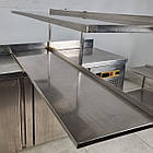 Полиця з нержавіючої сталі 2-рівнева 140х40 см., Б/у, фото 4