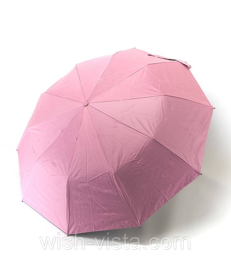 Парасолька жіноча Bellissimo NoM639 напівавтомат на 10 спиць з квітами під куполом Рожева, фото 1