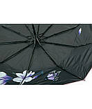 Парасолька жіноча Bellissimo NoM639 напівавтомат на 10 спиць з квітами під куполом Рожева, фото 5