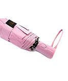 Парасолька жіноча Bellissimo NoM639 напівавтомат на 10 спиць з квітами під куполом Рожева, фото 6