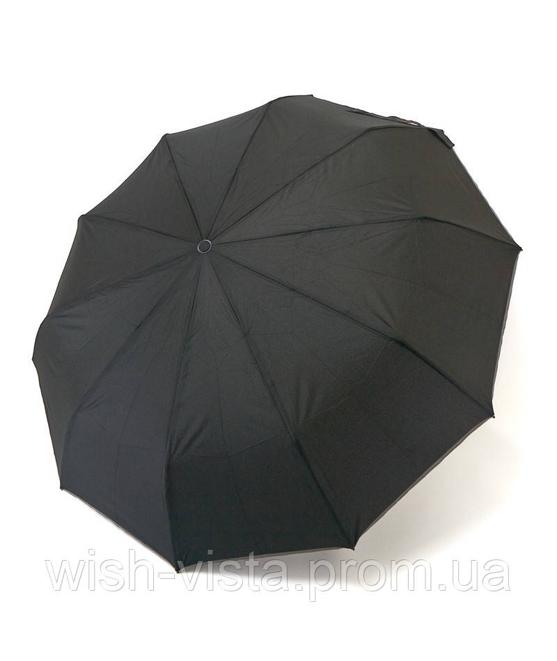 Парасолька чоловіча Bellissimo NoM635 автомат на 10 потрійних спиць зі світловідбивною облямівкою Чорна, фото 1
