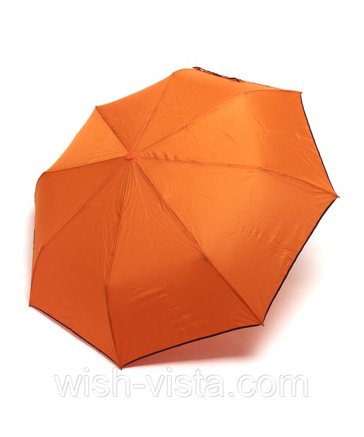 Парасолька жіноча напівавтомат SL 7003 8 спиць 3 складання Жовтогаряча, фото 1