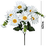 Штучні квіти букет ромашка біла гостра 7-ка, 42см, фото 3