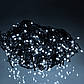 Новорічна гірлянда Бахрома 36 м, 600 LED, біле світло, чорний дріт, фото 2