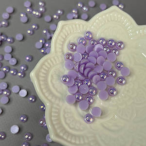 Напівбусини перламутрові 6 мм, 20 гр/уп колір - бузковий з АВ покриттям - А27