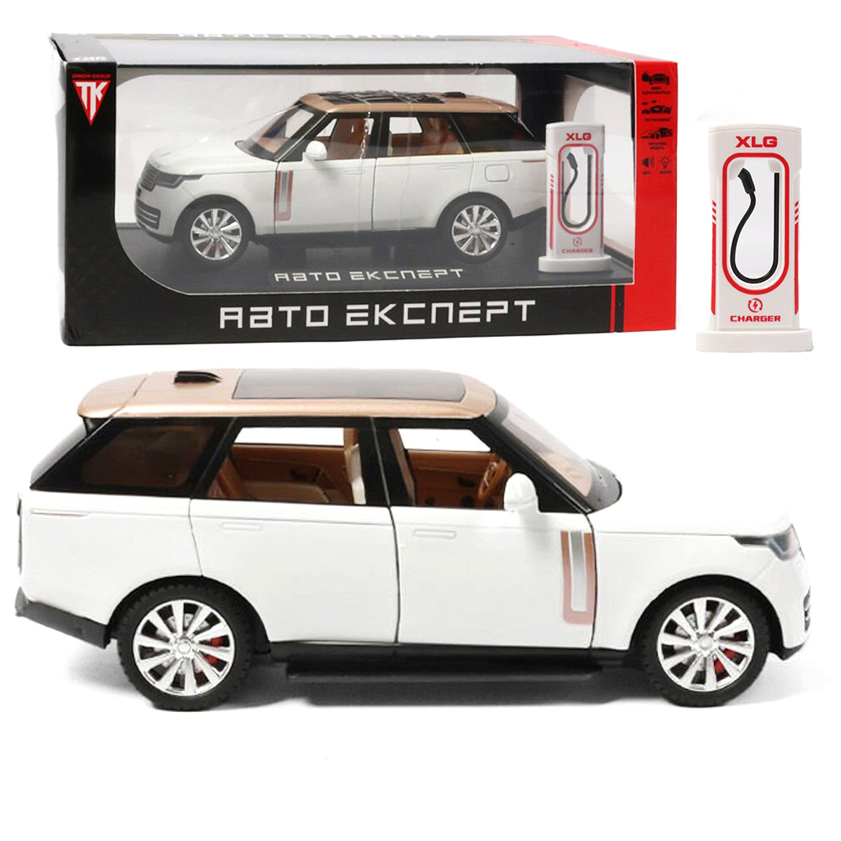 Машинка метал Range Rover L460 рендж ровер 1:24 білий світло звук 20,5*7*7см (RS-15526), фото 1