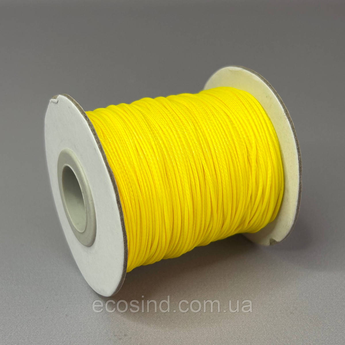 1 м - Вощений полірований шнур 0,8 мм - жовтий, фото 1